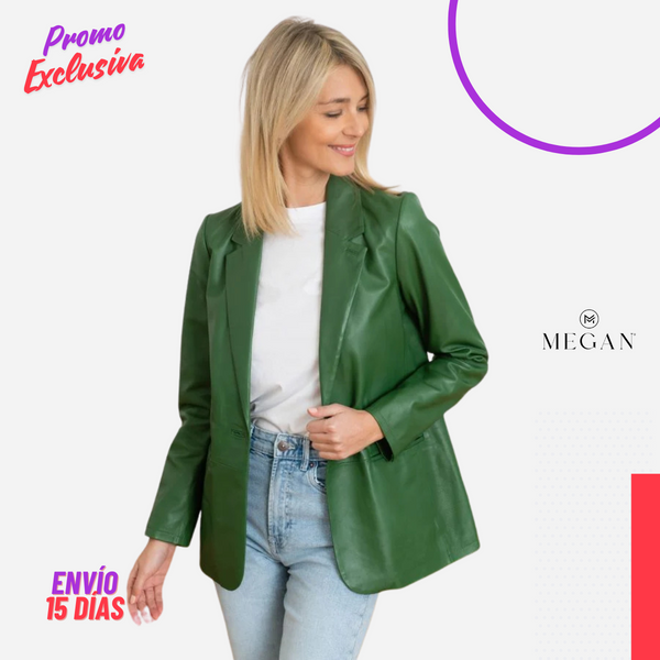 ¡PROMO EXCLUSIVA! 💥- BLAZERS DE CUERO - SCM-12 VERDE