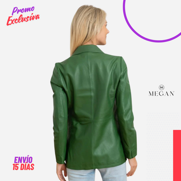 ¡PROMO EXCLUSIVA! 💥- BLAZERS DE CUERO - SCM-12 VERDE